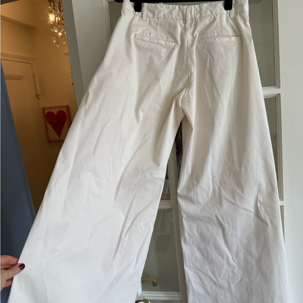 Nili Lotan Cream Wide Leg Pants - Picture 4 of 4